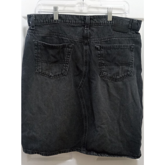 Vintage Ralph Lauren Denim Caldwell Skirt Sz 12 Black Y2K Grunge Preppy Retro - Picture 2 of 9